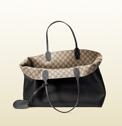 Authentic Gucci Reversible GG Leather Bag 368571 Black